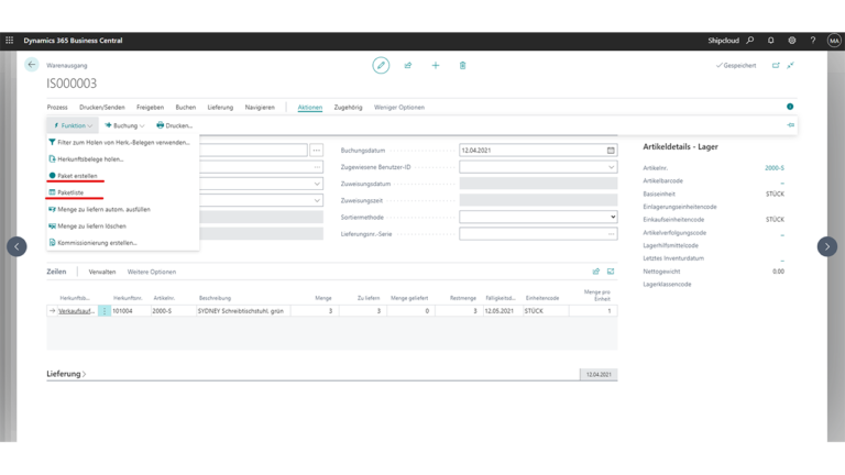 03 nc365–shipcloud connect warenausgang