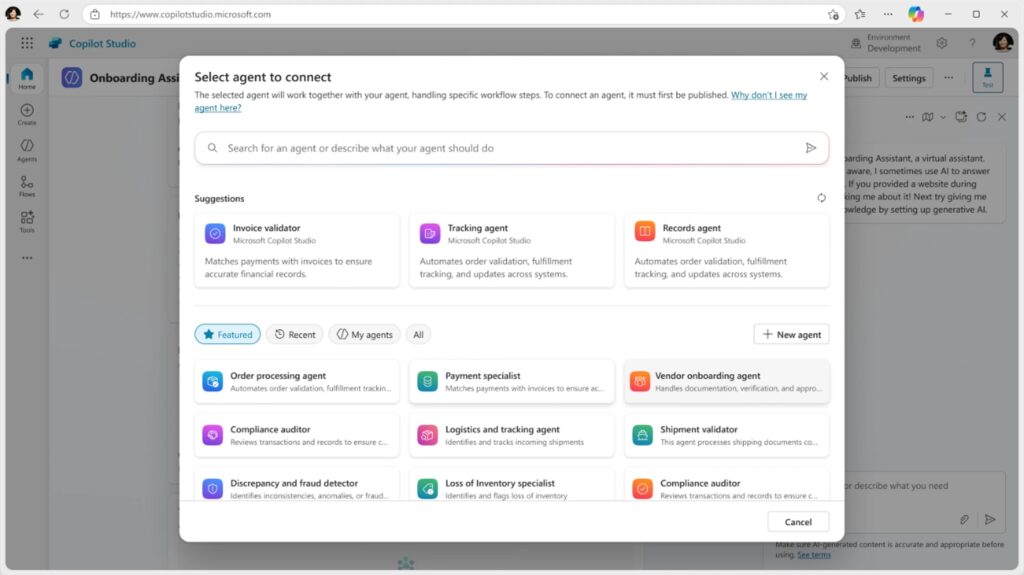 microsoftcopilotstudio agent to connect